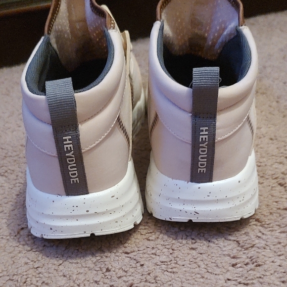 Hey Dude Light Pink and Brown High-Top Sneakers - Picture 5 of 7